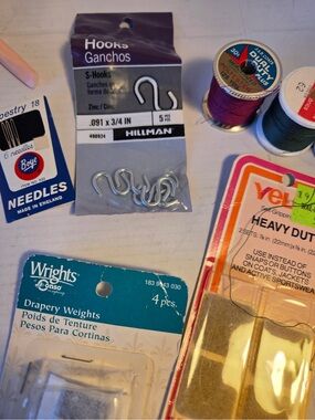Lot Of Sewing Notions Hook And Eye Buttons Tacks